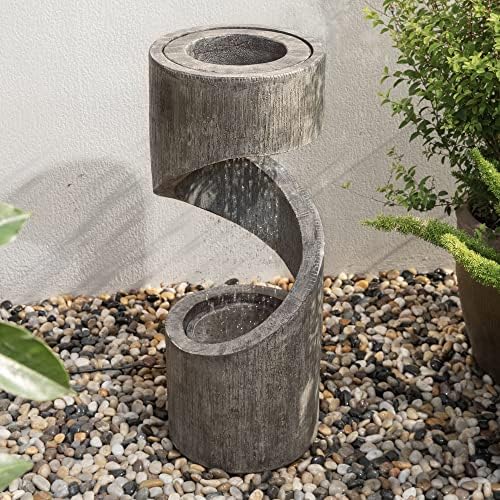 Glitzhome Tiered Outdoor Water Fountain with LED Light 1