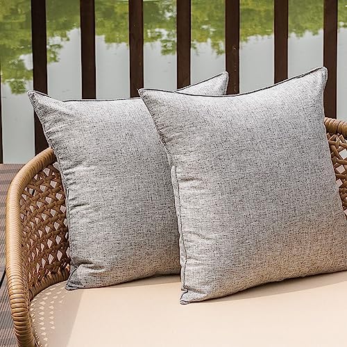 NiNi ALL Waterproof Throw Pillow Covers Set of 2 Grey 20x20 inch