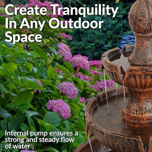 Sunnydaze Flower Blossom 43 Inch Electric Fountain