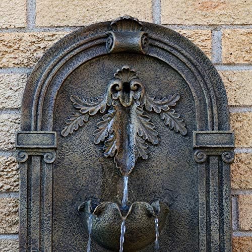 Sunnydaze Florence 27 Inch Polystone Wall Fountain with Electric Pump