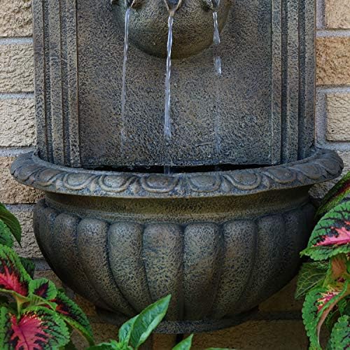 Sunnydaze Florence 27 Inch Polystone Wall Fountain with Electric Pump