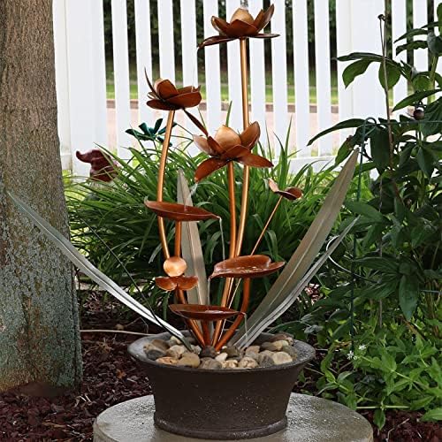 Sunnydaze 28 Inch Copper Waterfall Fountain for Outdoor Use