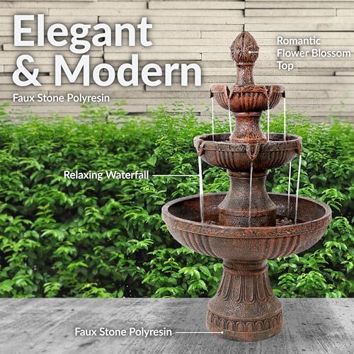 Sunnydaze Flower Blossom 43 Inch Electric Fountain